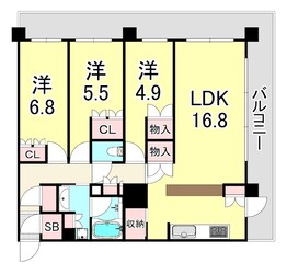 プラウド阪急塚口駅前の物件間取画像